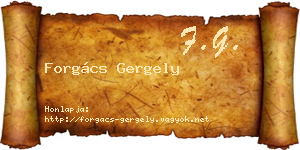 Forgács Gergely névjegykártya